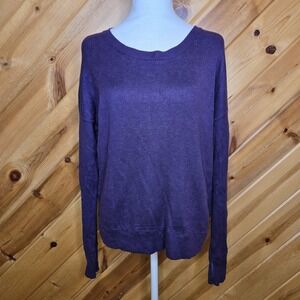Lululemon Scoop Neck Sweater Thumb Hole Hi-Lo Purple Medium SOFT‎